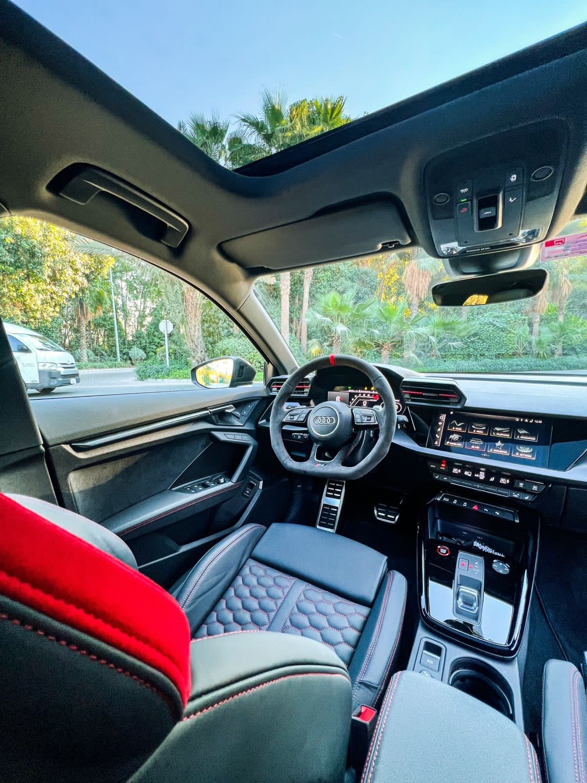 أسود Audi RS3 2023 for rent in Dubai