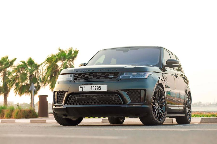black Range Rover Sport 2022 for rent in Dubai